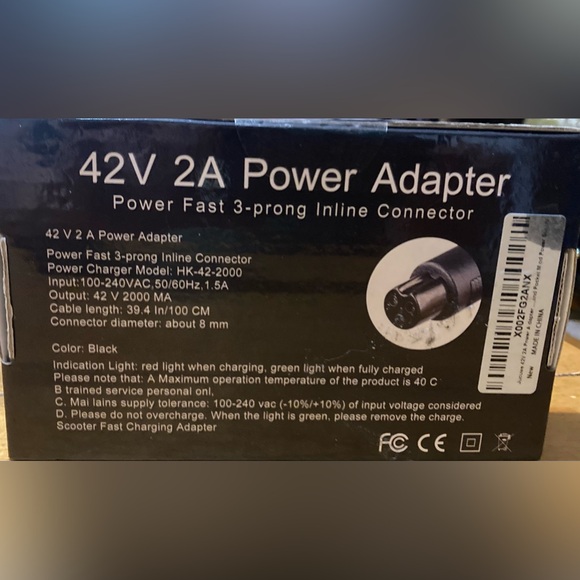 NWT Jucuwe 42V 2A Power Adapter Battery Charger - Picture 3 of 7